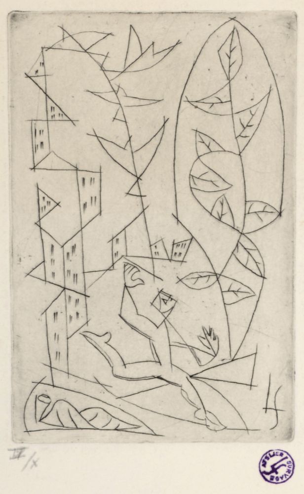 Aguafuerte Survage - Composition surréaliste (B), c. 1930s