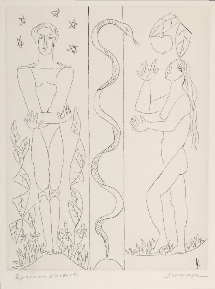 Aguafuerte Survage - Composition surréaliste XVII, c. 1930s