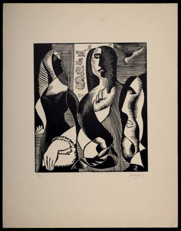 Grabado En Madera Survage - Composition surréaliste, XXIII (1), 1933