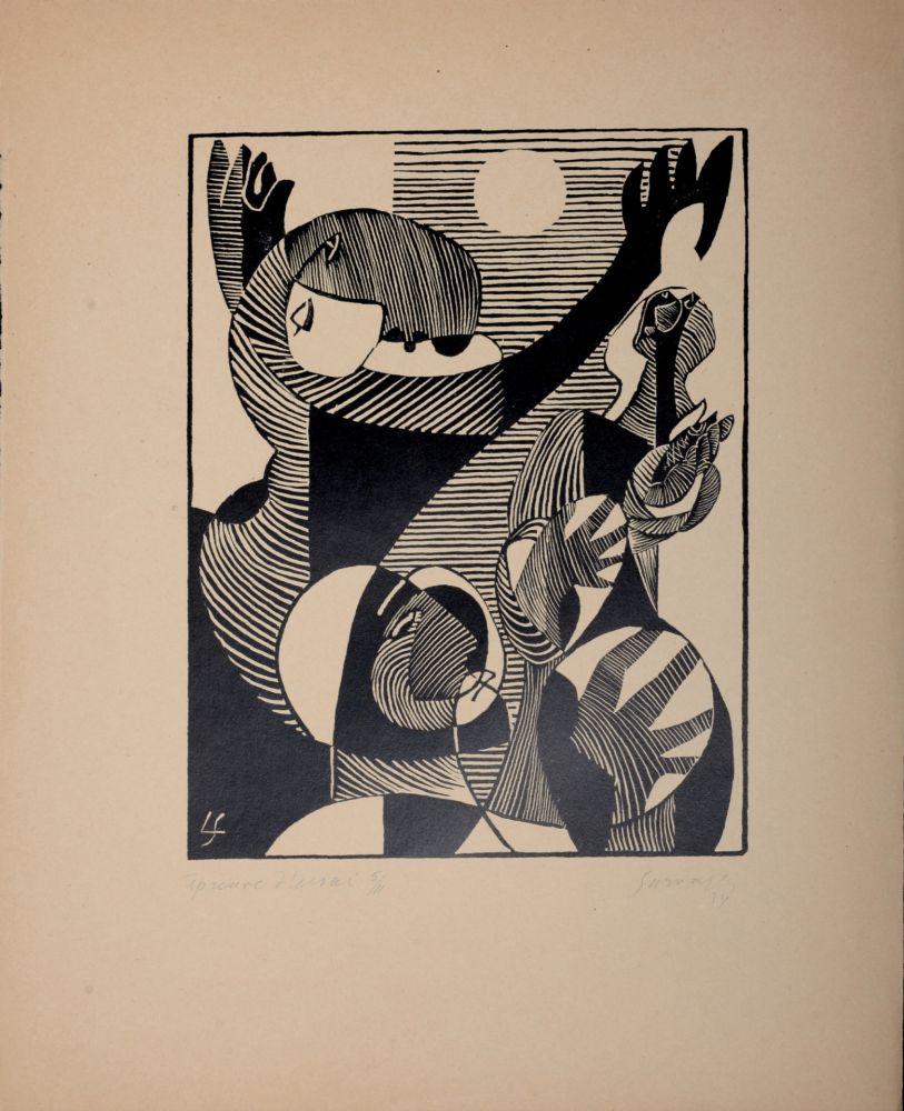 Grabado En Madera Survage - Composition surréaliste XXIV (2), 1934