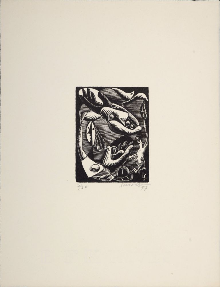 Grabado En Madera Survage - Composition surréaliste XXV (1), 1957