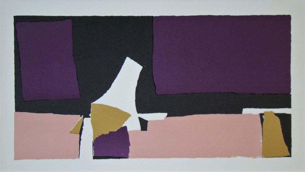 Litografía De Stael - Composition violette - 1952