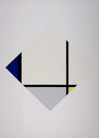 Serigrafía Mondrian - Composition with Blue and Yellow (Composition 1), c. 1960