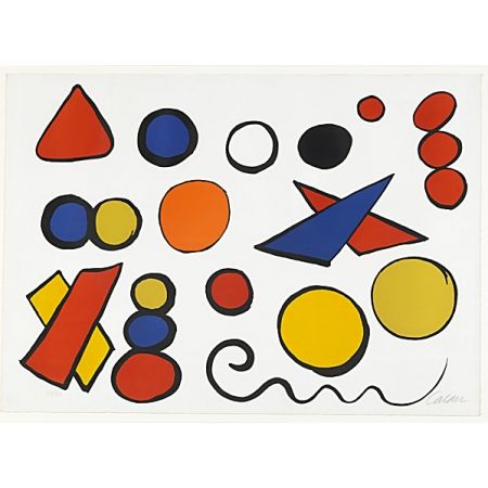 Litografía Calder - Composition with Circles, Triangles and other Shapes 
