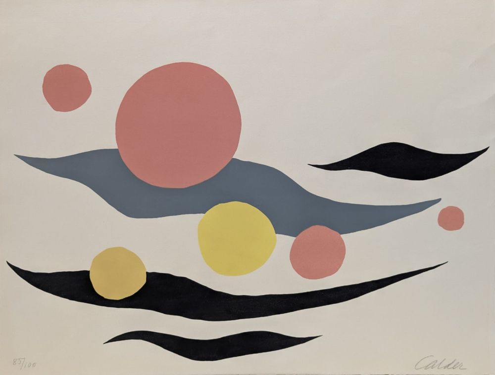 Litografía Calder - Composition with Clouds and Spheres 