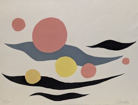 Litografía Calder - Composition with Clouds and Spheres 