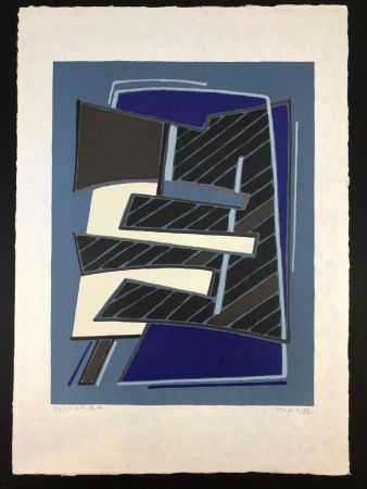 Litografía Magnelli - Composizione in Azzurro