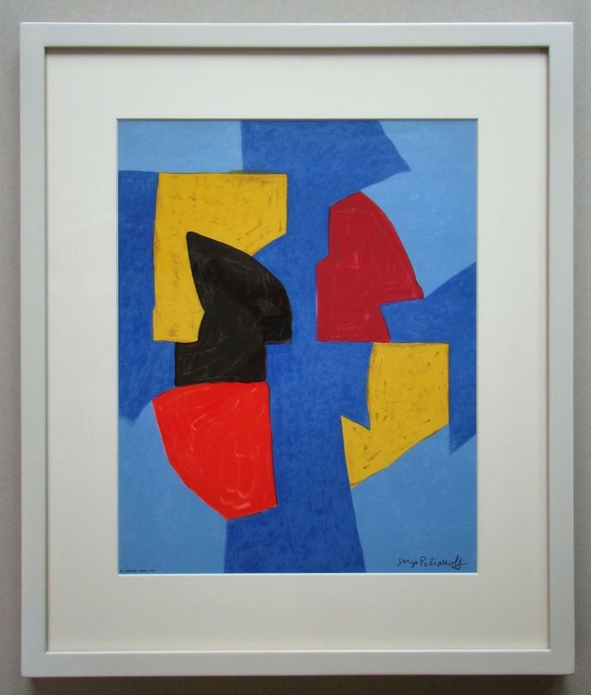 Litografía Poliakoff - Compsition bleue, rouge et jaune