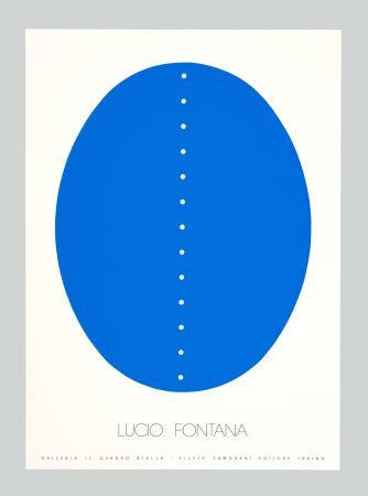Serigrafía Fontana - Concetto spaziale (blu)