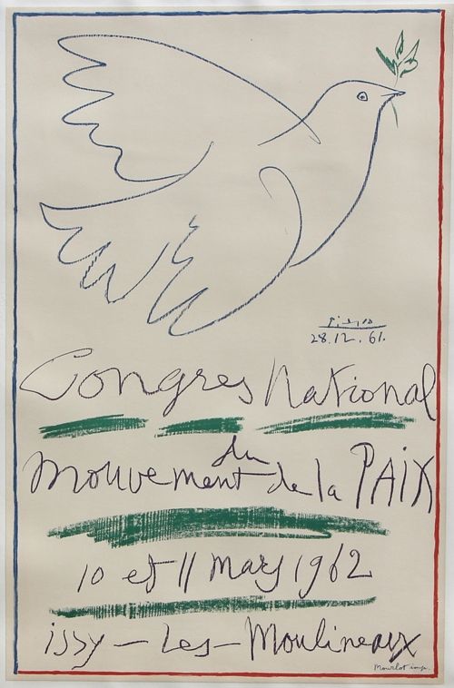 Litografía Picasso - Congrés National du Mouvement de la Paix