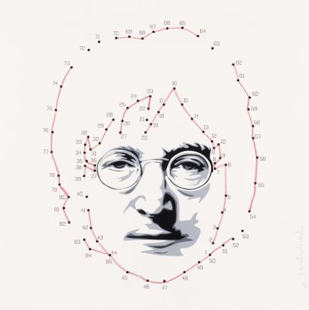 Serigrafía Mr Brainwash - Connecting Lennon - Red