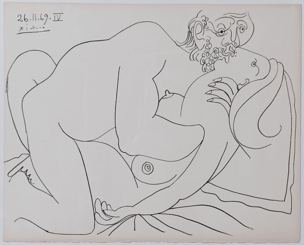 Litografía Picasso - Coppie e nudi femminili IV