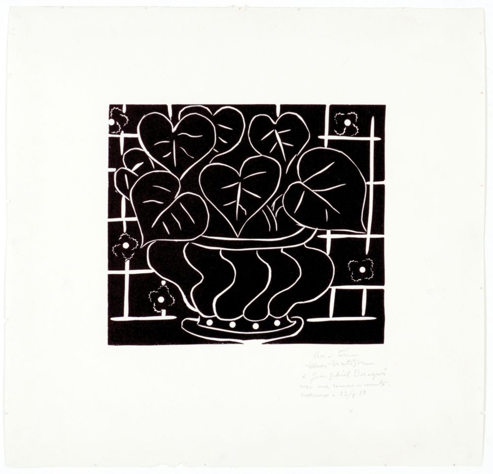 Linograbado Matisse - Corbeille de bégonias I