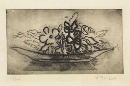 Aguatinta Braque - Corbeille de fleurs