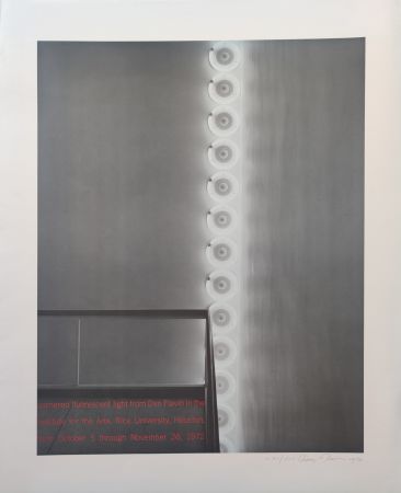 Serigrafía Flavin - “cornered fl uorescent light from Dan Flavin in the institute for the Arts, Rice University,  Houston, from October 5 through November 26, 1972