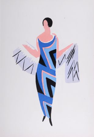 Pochoir Delaunay - Costumes (M), 1969