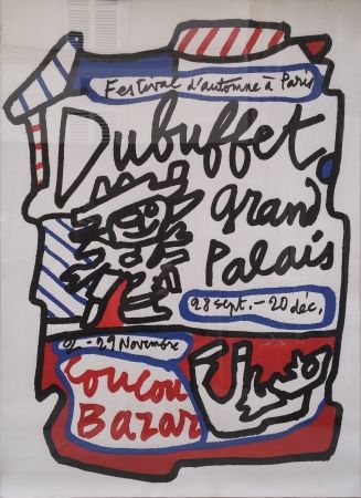 Litografía Dubuffet - Coucou Bazar - Dubuffet Grand Palais 1973 (Geant sur Arches)