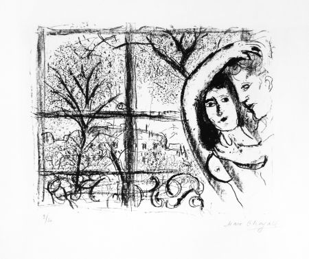 Litografía Chagall - Couple dans la fenête