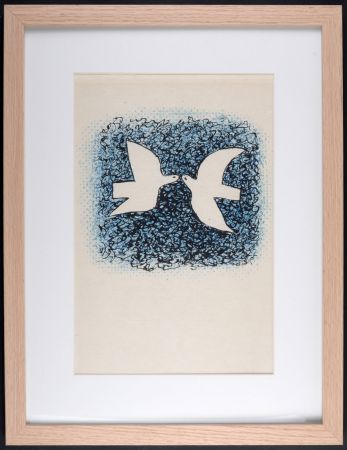 Litografía Braque - Couple d'oiseaux, 1963 - Framed