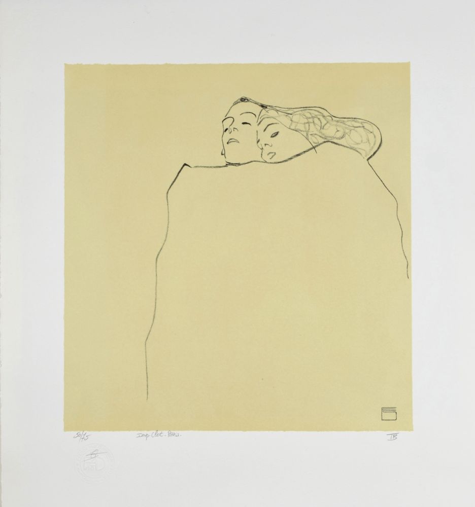 Litografía Schiele - Couple Endormi, 1909 | Sleeping Couple, 1909