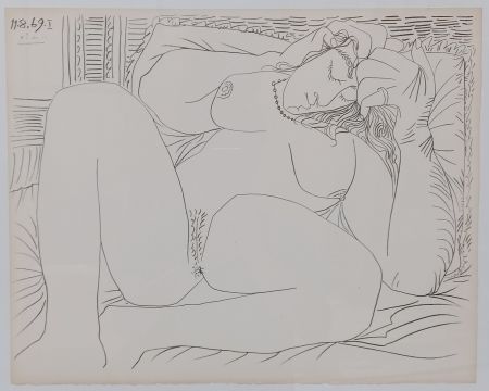 Litografía Picasso - Couples and female nudes I