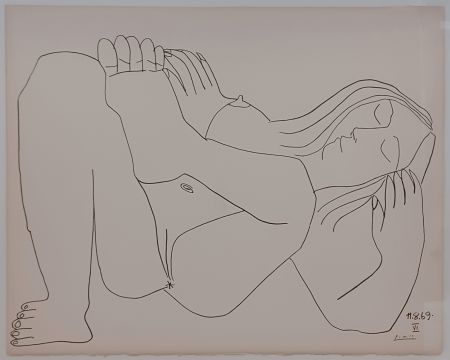 Litografía Picasso - Couples and female nudes VI