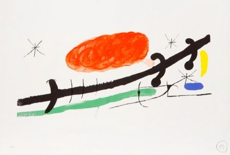 Litografía Miró - Cover for Exhibition Catalogue at Sala Pelaires, Palma de Majorca, 1970