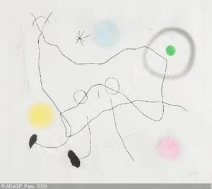 Aguatinta Miró - Crapaud Lyre