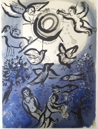 Litografía Chagall - Creation - Adam and Eve