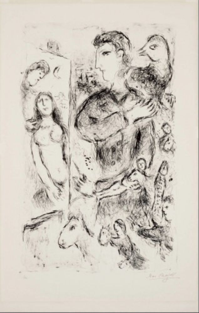 Litografía Chagall - Création