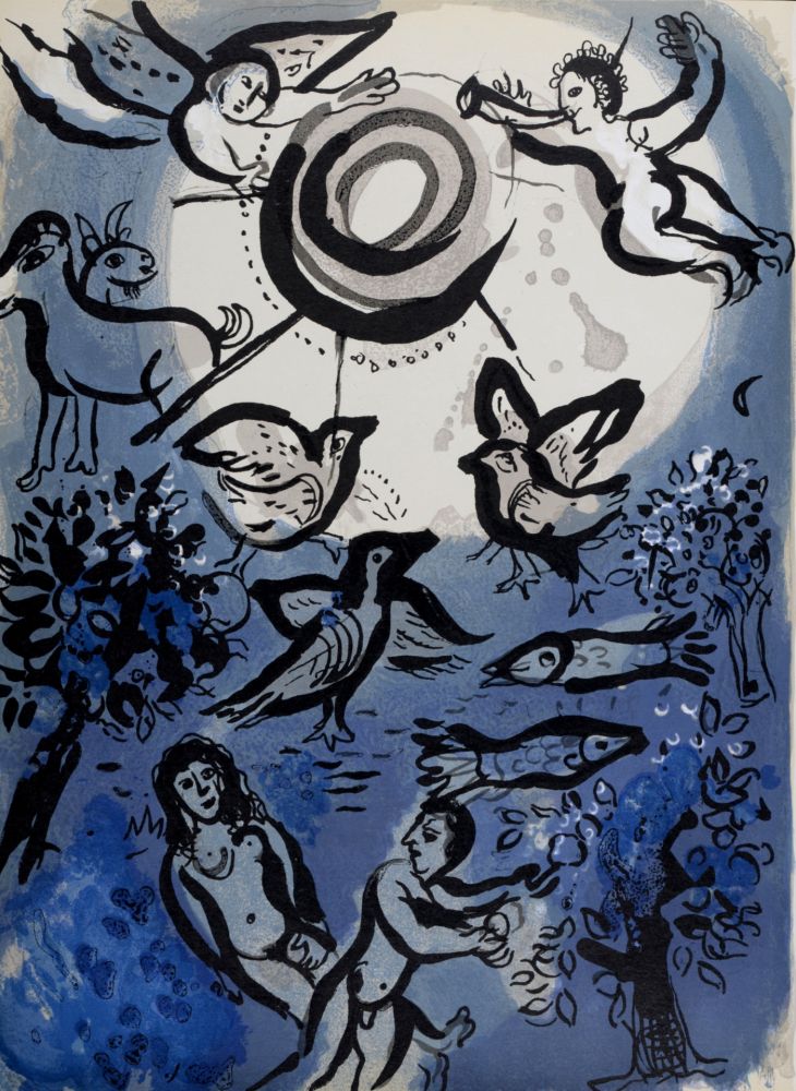 Litografía Chagall - Création, 1960