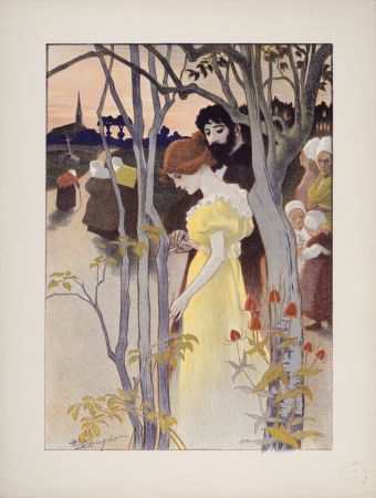 Litografía Balluriau - Crépuscule, 1897