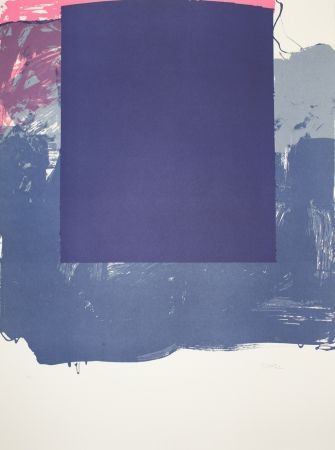 Litografía Borrell Palazón - Cuadrado azul (Blue Square)