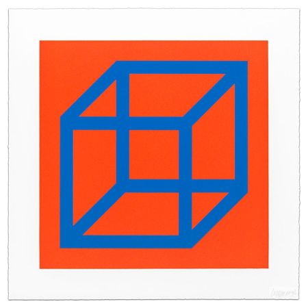 Linograbado Lewitt - Cubes in Color on Color