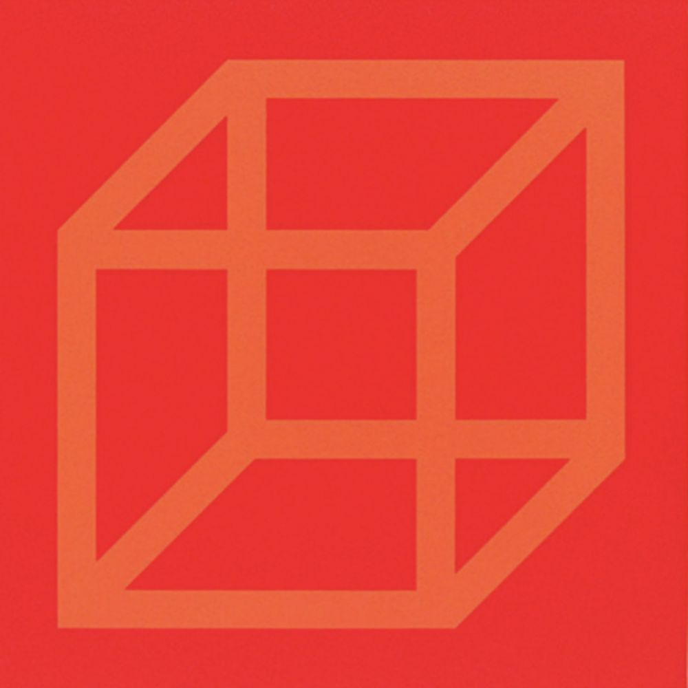 Linograbado Lewitt - Cubes in Color on Color (Yellow/Red)_copy