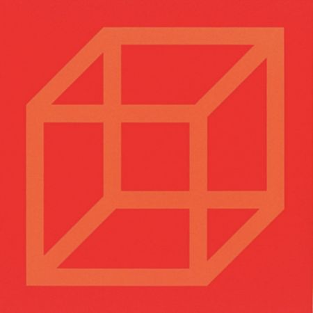 Linograbado Lewitt - Cubes in Color on Color (Yellow/Red)_copy