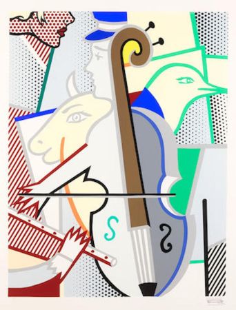 Serigrafía Lichtenstein - Cubist Cello