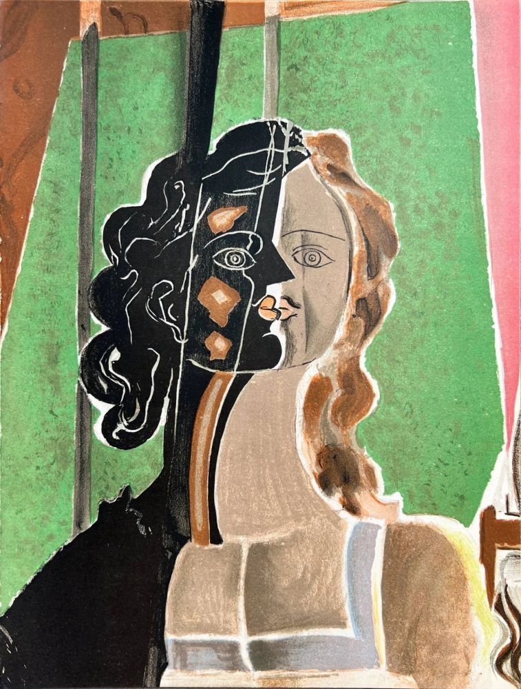 Litografía Braque - Cubist Portrait