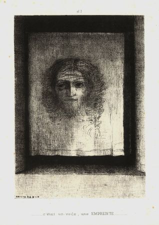 Litografía Redon - C'était un voile, une empreinte