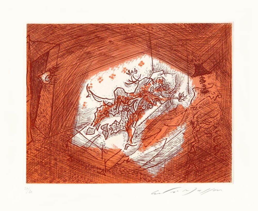 Aguafuerte Masson - Dans l'alcôve