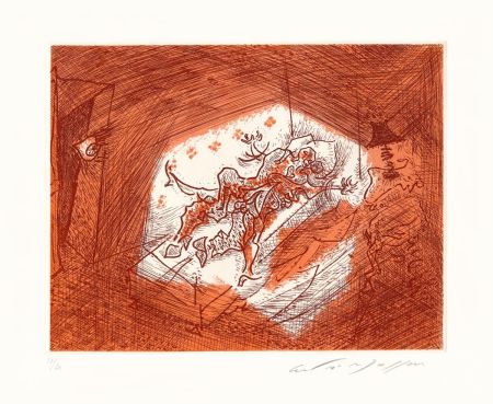 Aguafuerte Masson - Dans l'alcôve