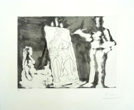 Aguatinta Picasso - Dans l'atelier