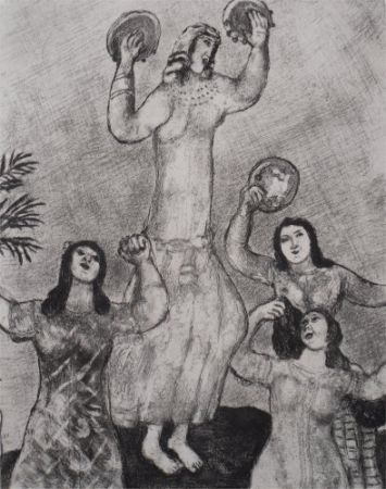 Aguafuerte Chagall - Danse de Marie, Soeur de Moise