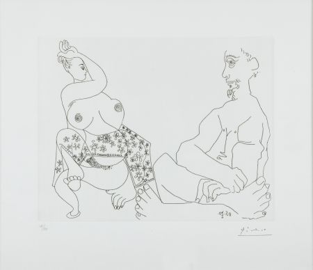 Aguafuerte Picasso - Danse du Ventre devant Homme impassible