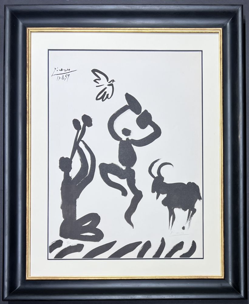 Litografía Picasso - Danseur et musicien