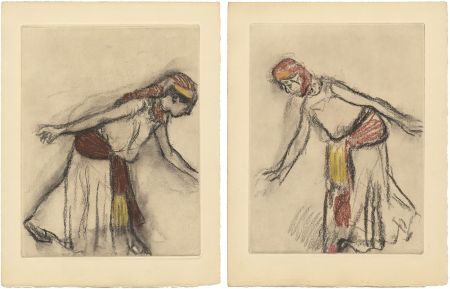 Aguafuerte Y Aguatinta Degas - Danseuse orientale : 2 études (vers 1890)