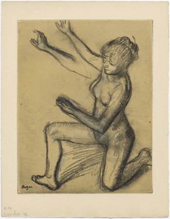 Aguafuerte Y Aguatinta Degas - Danseuse : étude de nu et mouvements (vers 1896)