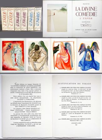 Libro Ilustrado Dali - Dante : LA DIVINE COMÉDIE. 6 volumes. 100 planches couleurs et suites de décompositions (1959-1963).