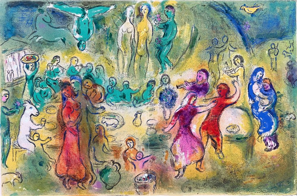 Litografía Chagall - Daphnes and Chloé, Planche XLI