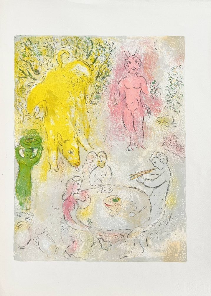 Litografía Chagall - Daphnes and Chloé, planche XXIII